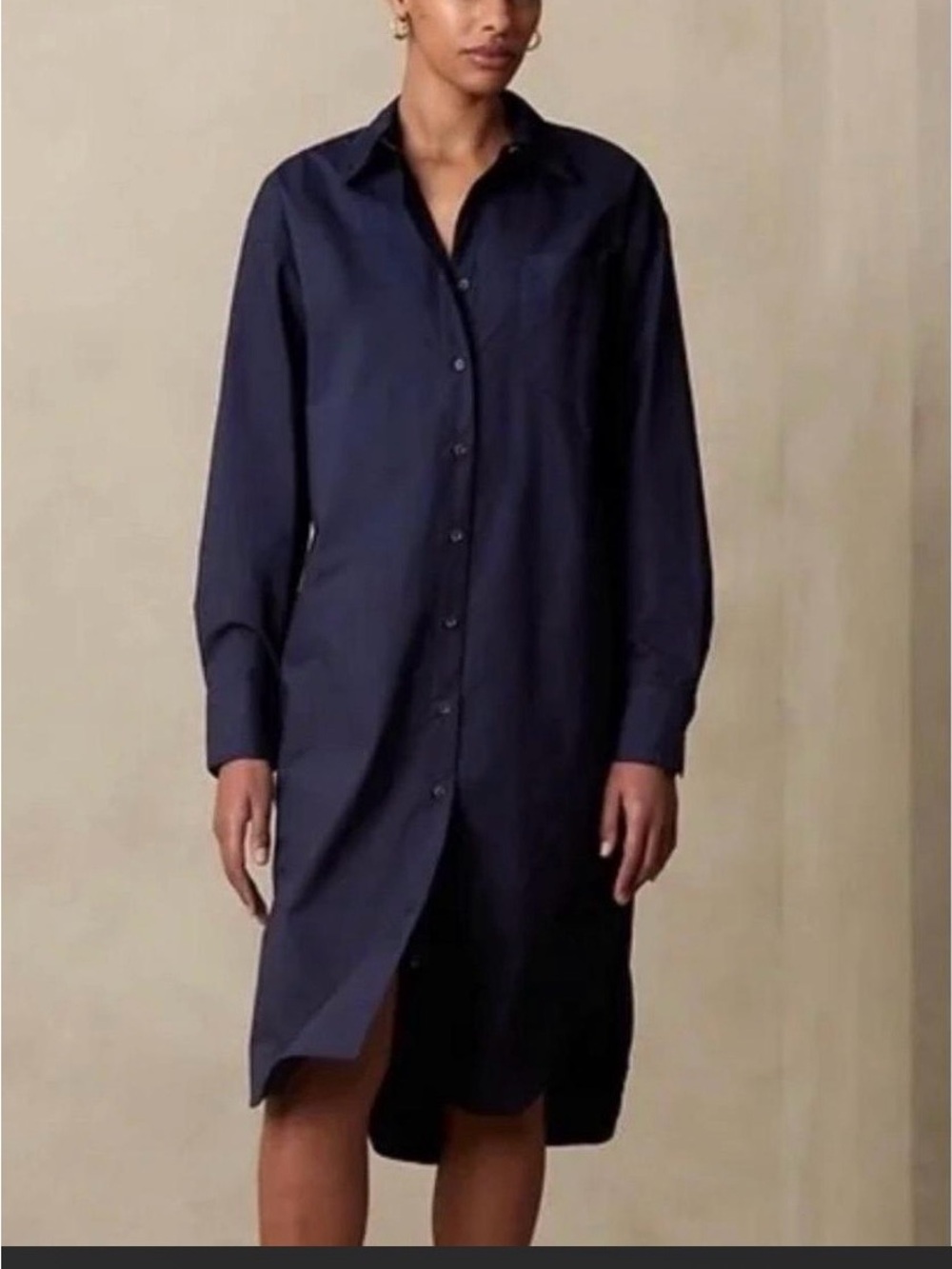 Banana Republic Midi Poplin Shirt Dress 100% Cotton